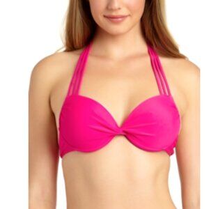 California Waves RASPBERRY Juniors' Underwire Push-up Bikini Swim Top, US Medium